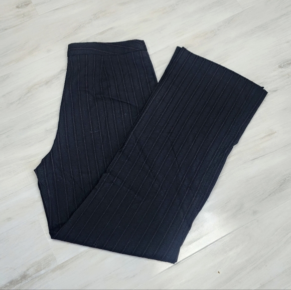 East 5th Dark Red Pinstripe Black Dress Pants w/ Side Slant Pockets - Picture 1 of 5